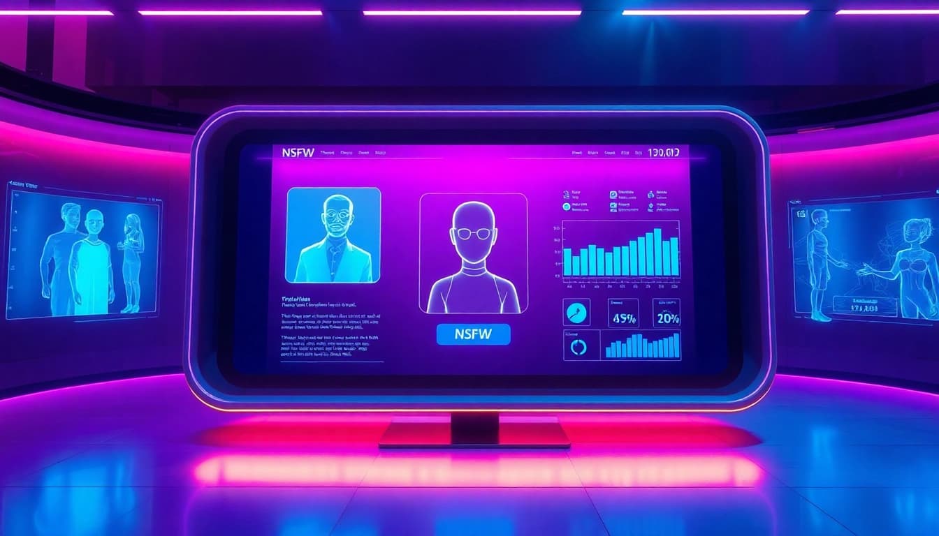 Engaging NSFW AI interaction showcasing user-friendly chatbot interfaces and immersive technology.