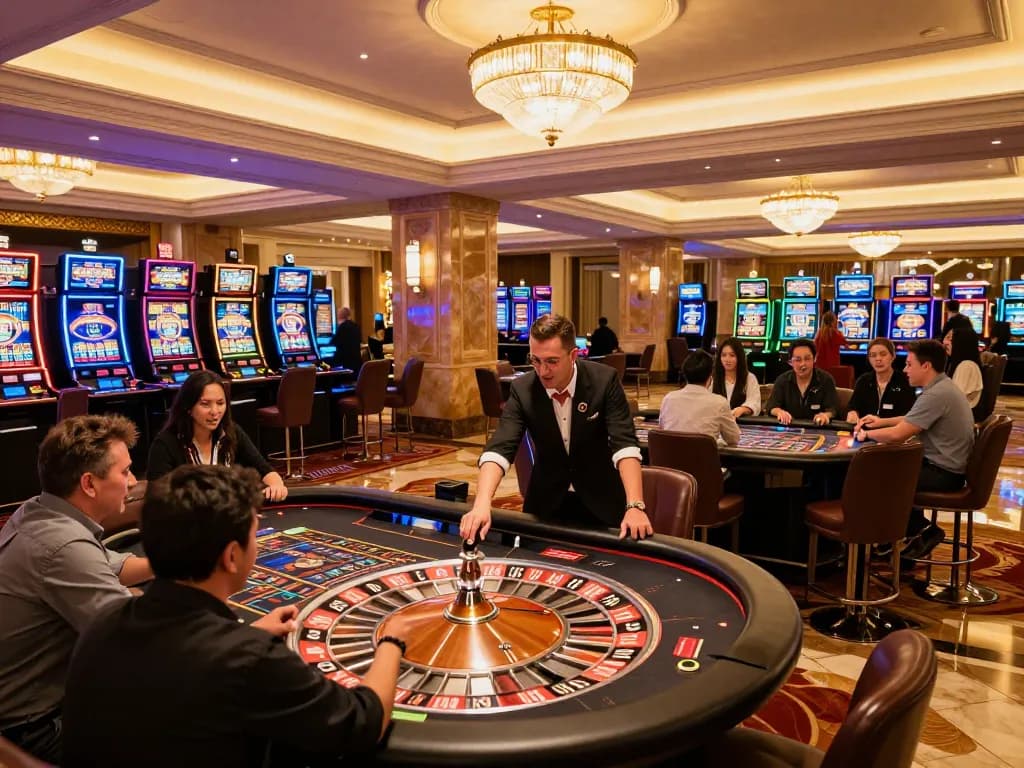 Players immersed in the excitement of casino gaming at 678vip, showcasing dynamic roulette action and vibrant atmosphere.