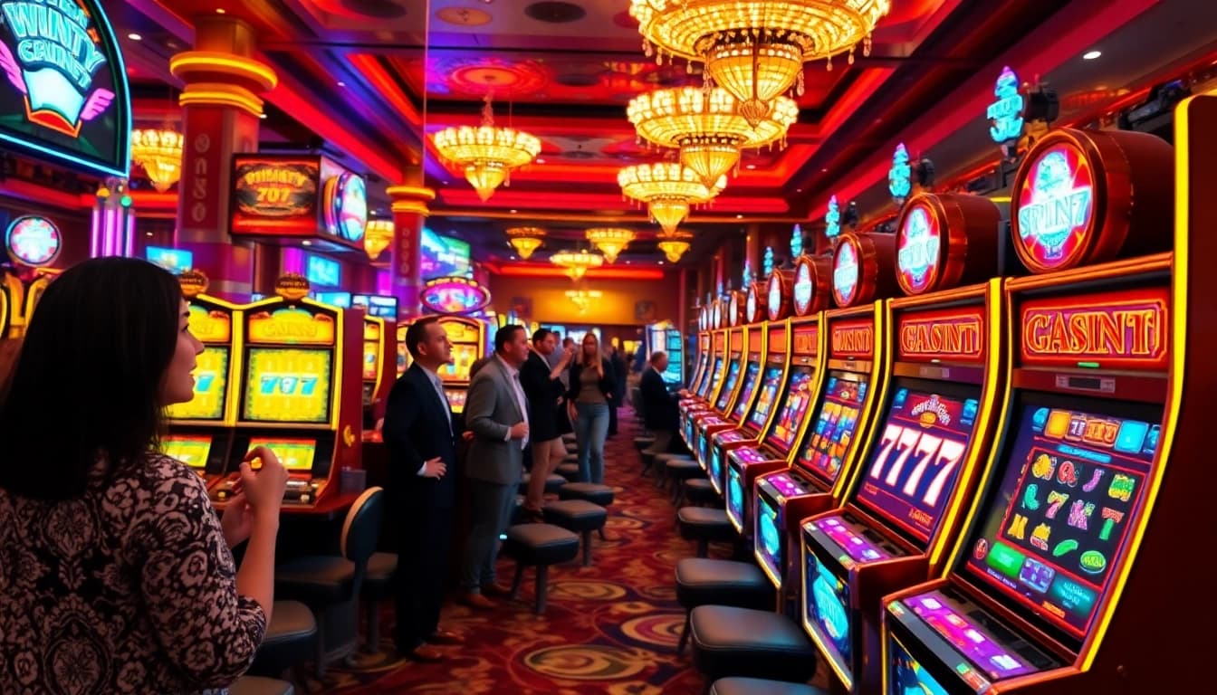Spin the vibrant slot 777 machines on an exciting casino floor filled with winning energy.