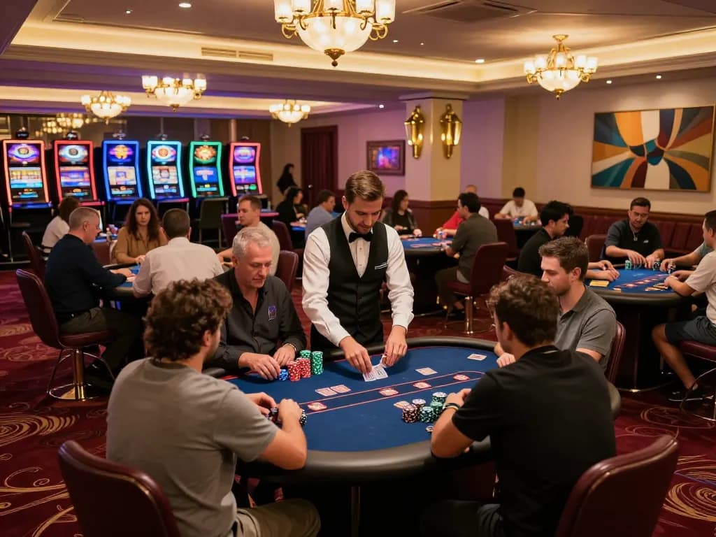 xx88 players engaged in high-stakes poker game at an upscale casino