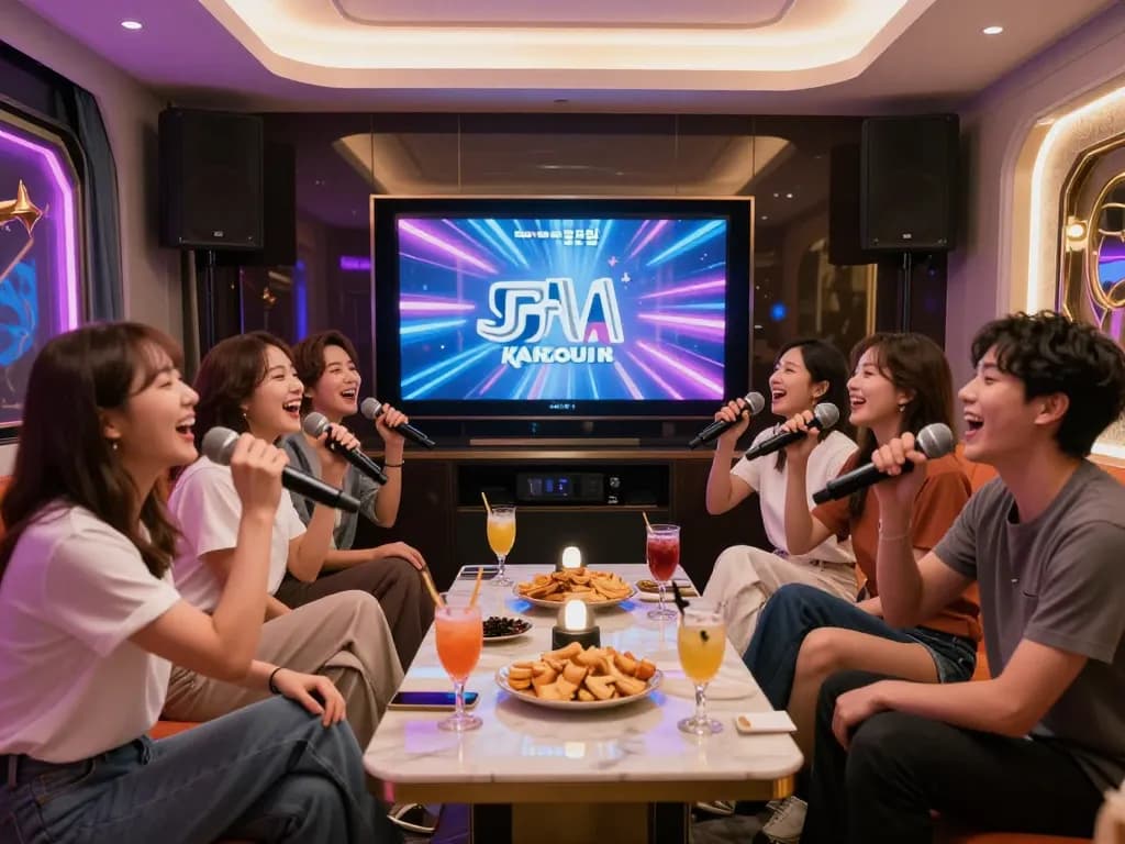 강남달토의 친구들과 노래하고 즐기는 생동감 넘치는 노래방 방
