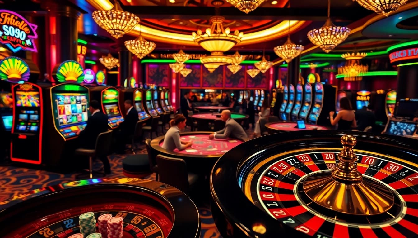 Experience thrilling gameplay at https://nohu90io.uk.net/ with vibrant casino tables and excited players.