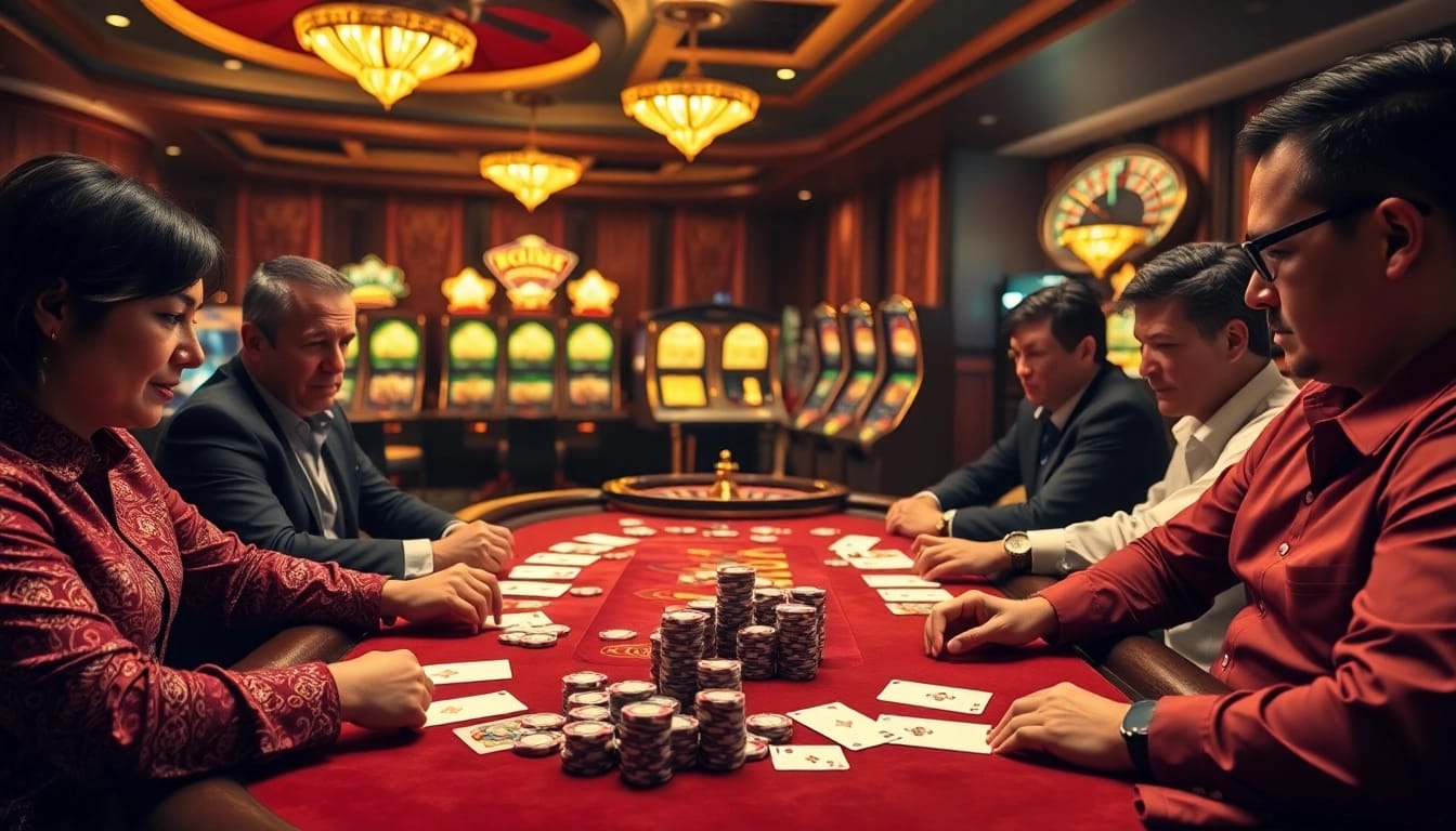 Engaging high-stakes poker scene showcasing the thrill of BDTK666 gaming.