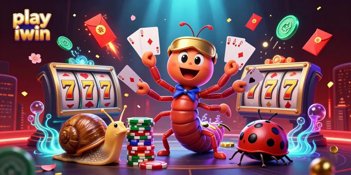 Engage with the vibrant world of play iwin featuring animated characters at a bustling casino.