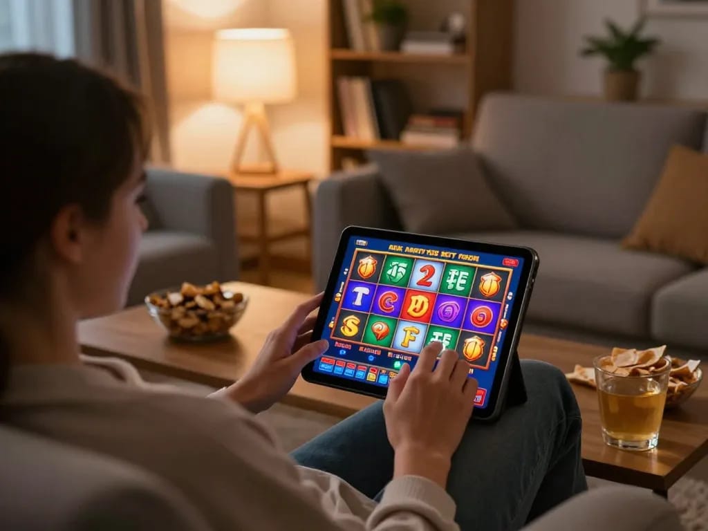 Pemain terlibat menikmati slot online mau777 dari kenyamanan rumah dengan grafik yang hidup ditampilkan.