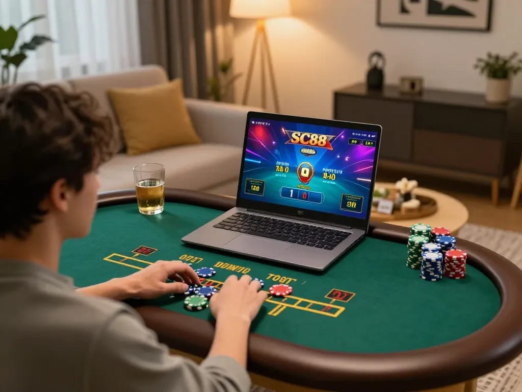 Players enjoying live dealer blackjack at SC88 with engaging online setup