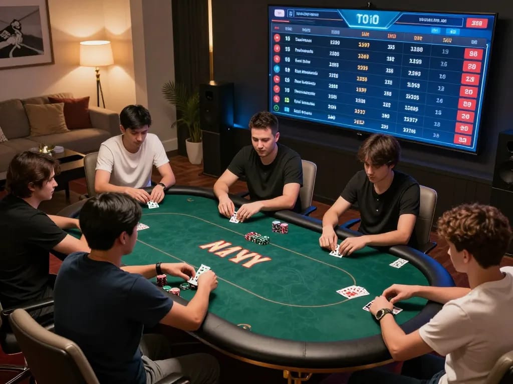 Players engaging in strategic poker gameplay at 888now com online casino.