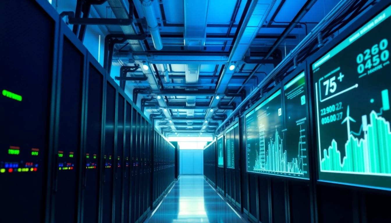Bitcoin cloud mining facility showcasing advanced technology and renewable energy