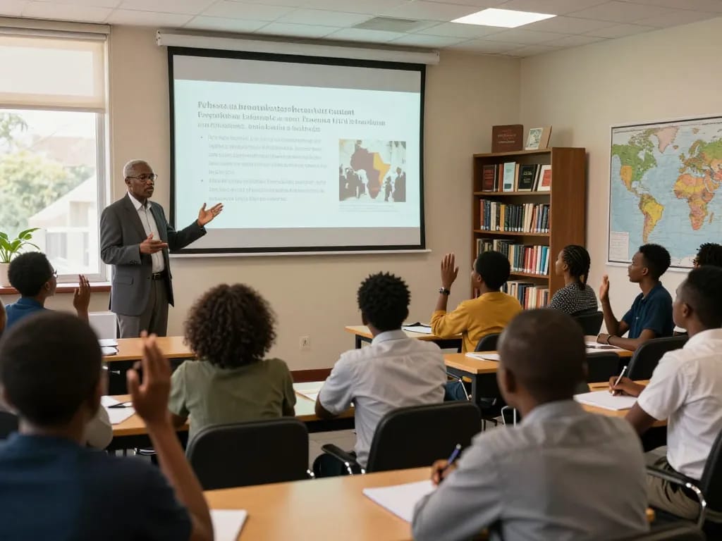 Professor PLO Lumumba explains Pan-Africanism to an engaged audience, highlighting Africa's future.