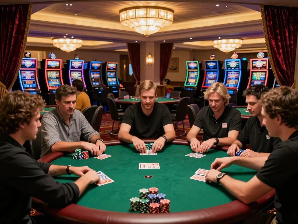 Active players enjoying poker at 789win link casino, showcasing vibrant atmosphere and engaging gameplay