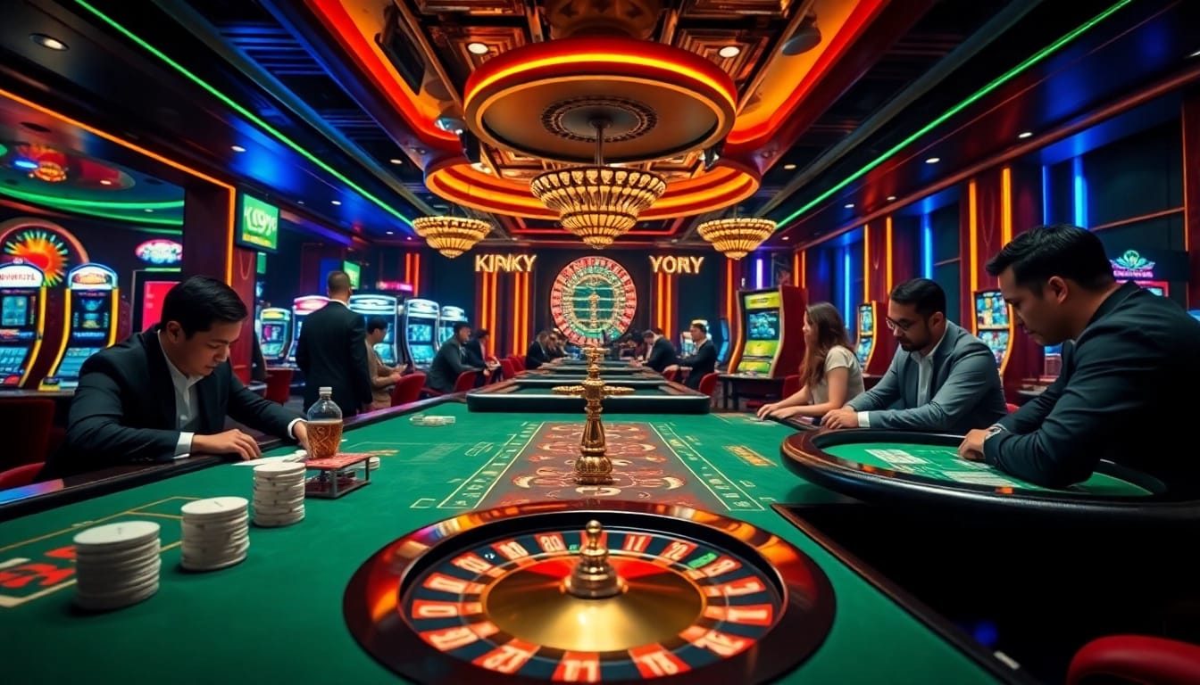 Players enjoying the k9k9 game at a vibrant casino, immersed in thrilling gameplay.