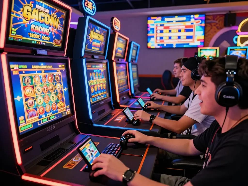 Exciting online gaming atmosphere showcasing players engaging with popular slot gacor games in a vibrant virtual casino.