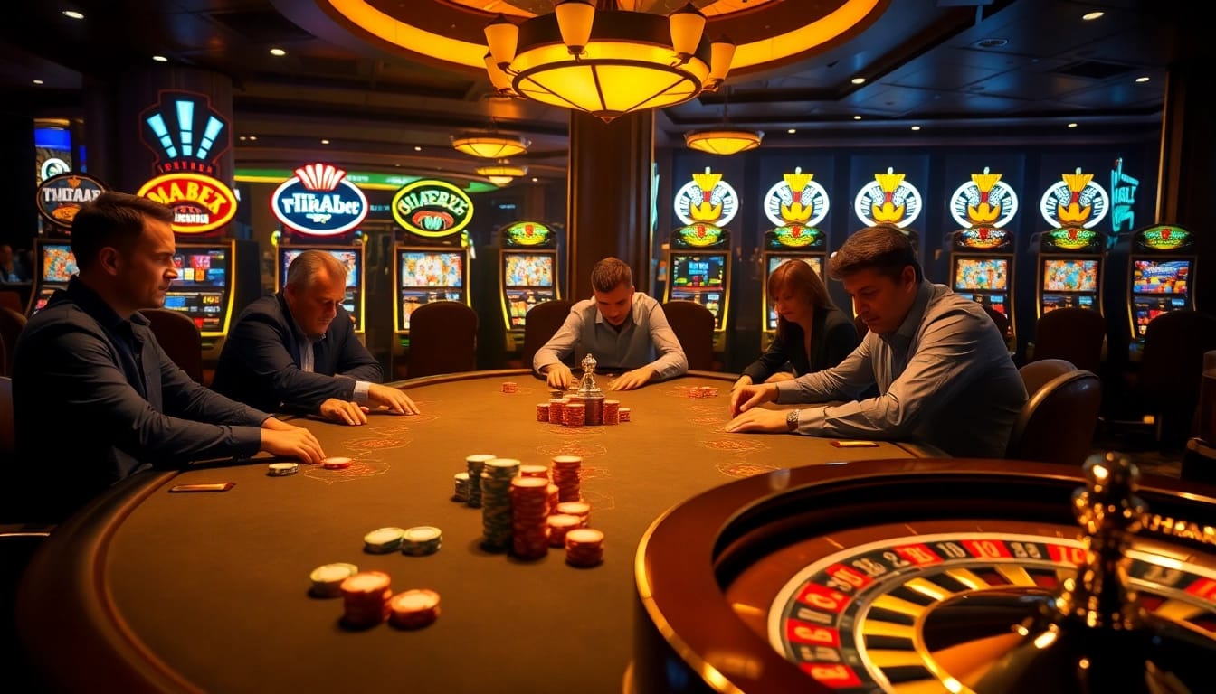 Experience the thrill of gaming at a vibrant casino featuring thabet-themed poker action.