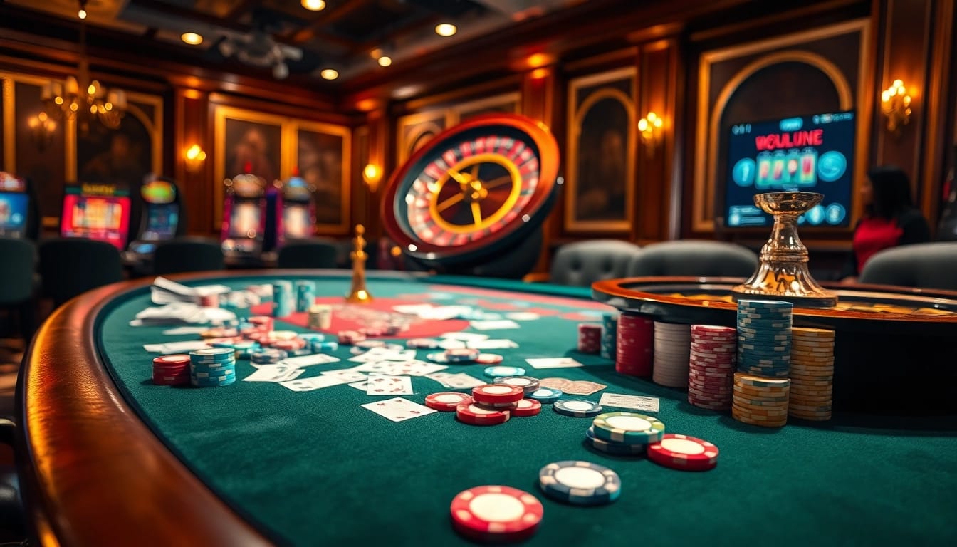 Experience the thrill of betting with https://vaoluoitv.it.com at a luxurious poker table full of vivid chips and cards.