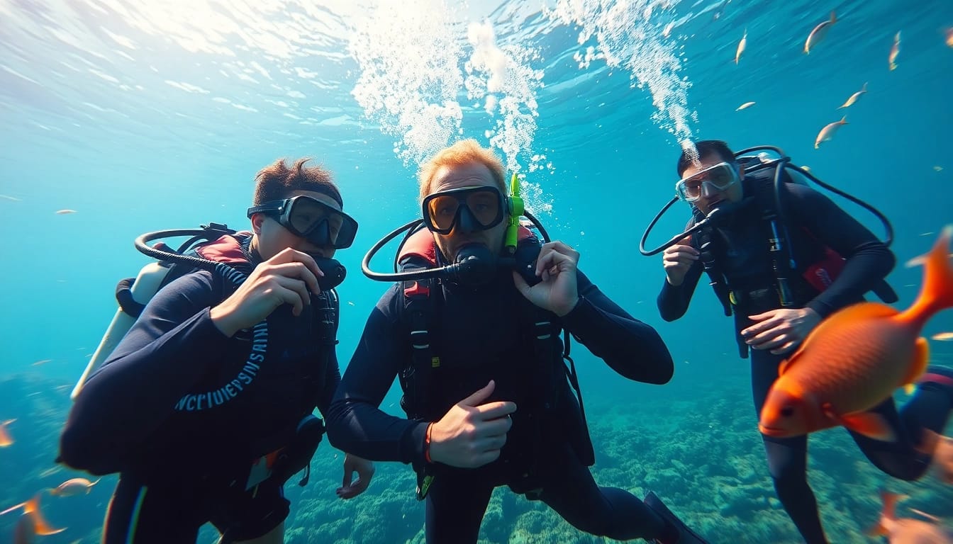 Tauchen beim SSI Open Water Diver Kurs, professionelle Ausbildung unter Wasser.