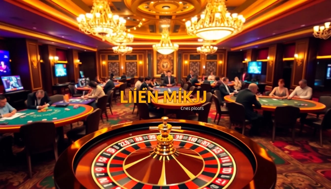 Engaged players at a KJC casino table experience the excitement of gambling.