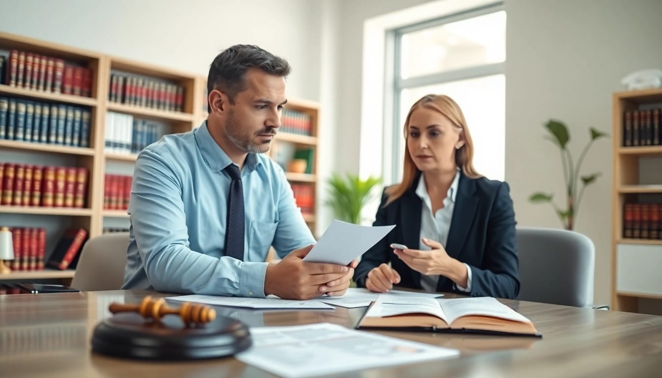 Discussing Family Law Financial Agreements in a professional setting with legal documents.