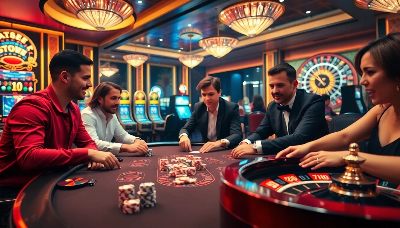 Experience thrilling gaming at kkwin com with players enjoying poker and casino tables.