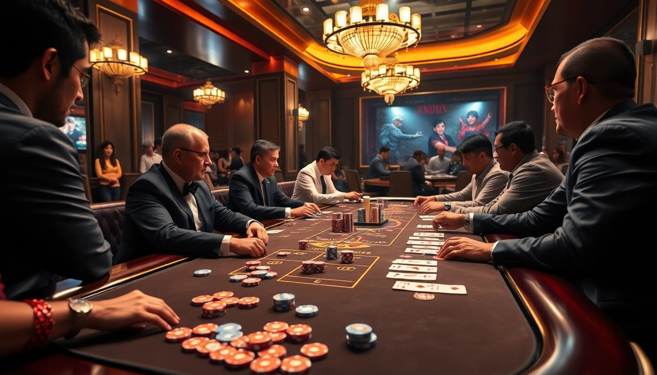 Experience daga trực tiếp thrill with a professional gaming table and rooster fight backdrop.