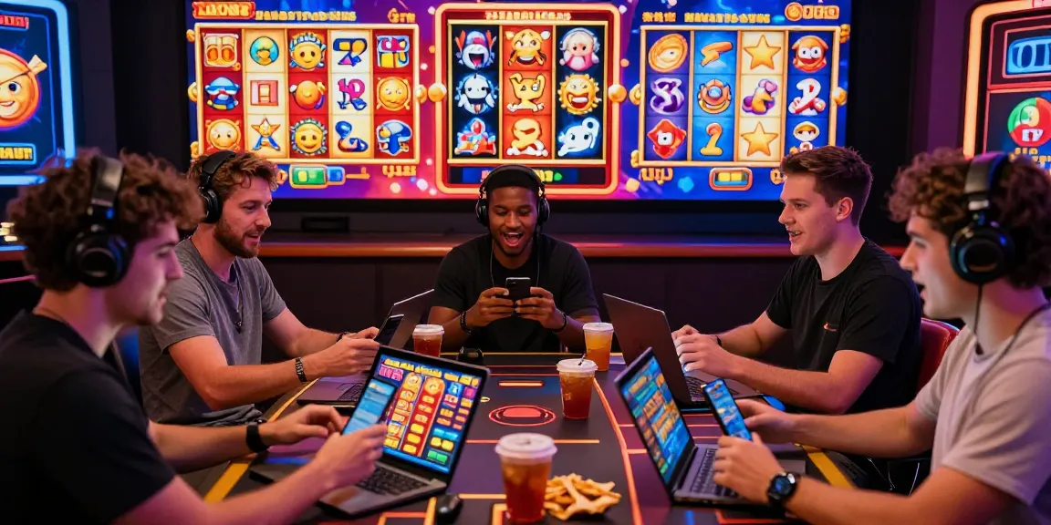 Players immersing in thrilling slot games online, showcasing digital excitement and winning moments.