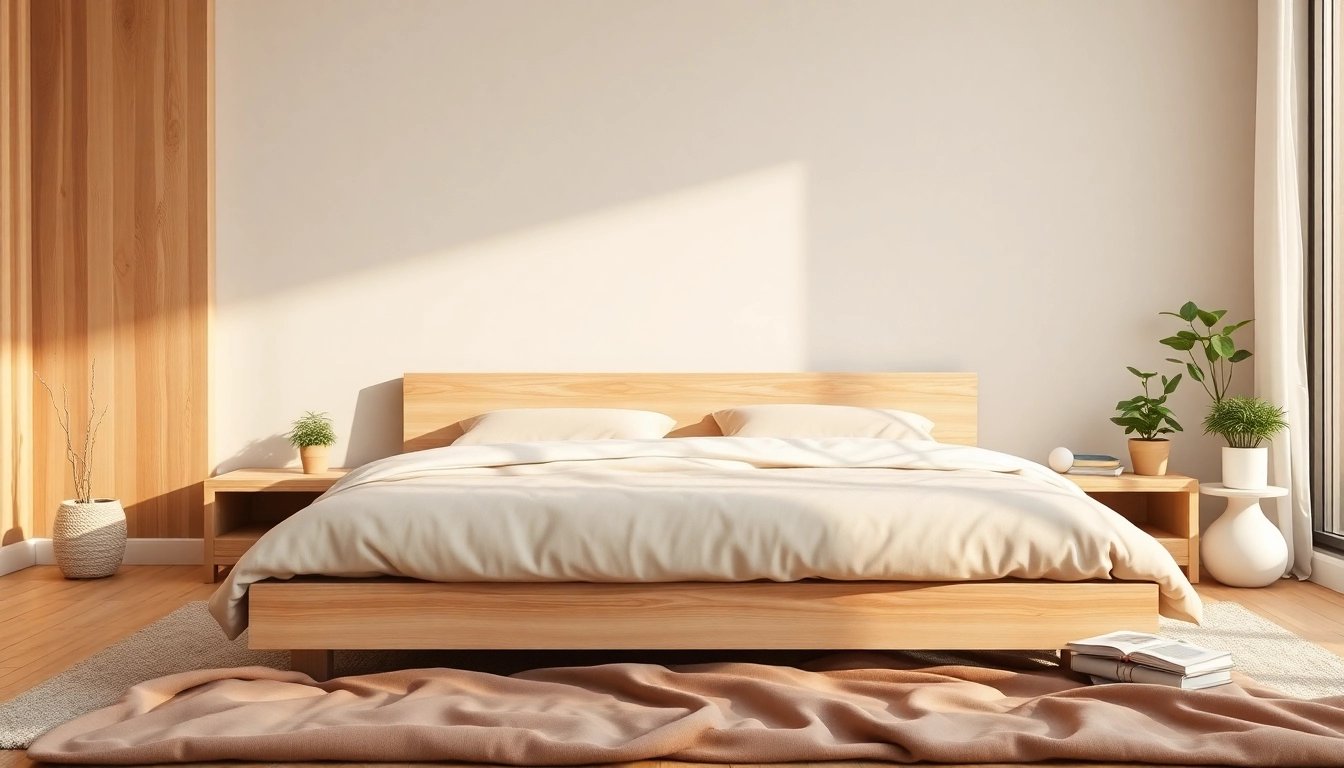 Discover the elegant ease bed frame in a cozy, modern bedroom setting with natural light.