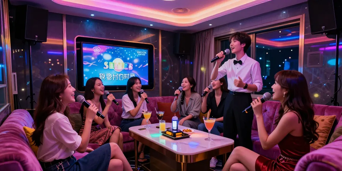 강남 가라오케에서 친구들과 즐거운 시간을 보내는 모습입니다.
