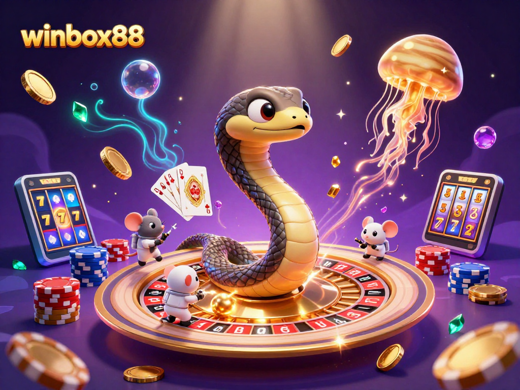 Experience thrilling gameplay with winbox88 featuring a cosmic roulette scene filled with vibrant characters and riches.
