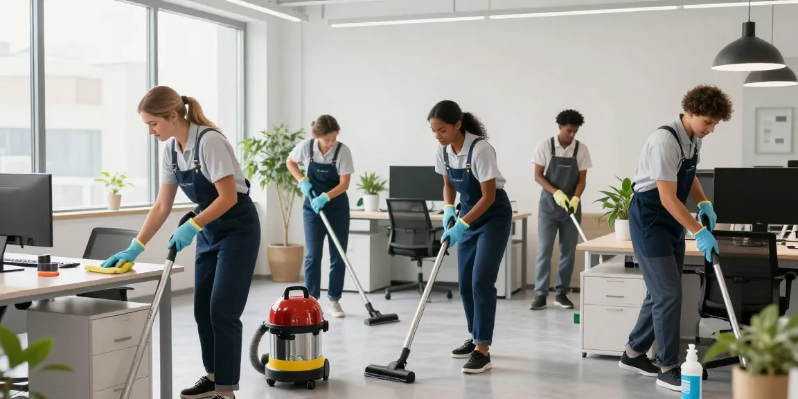 Professionelle Unterhaltsreinigung Firma Dortmund im Büro mit umweltfreundlichen Produkten.