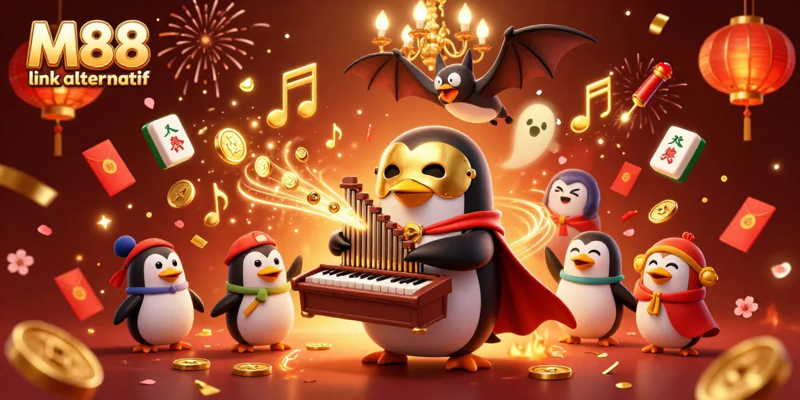 Experience winning thrills with M88 link alternatif in a vibrant 3D casino illustration.