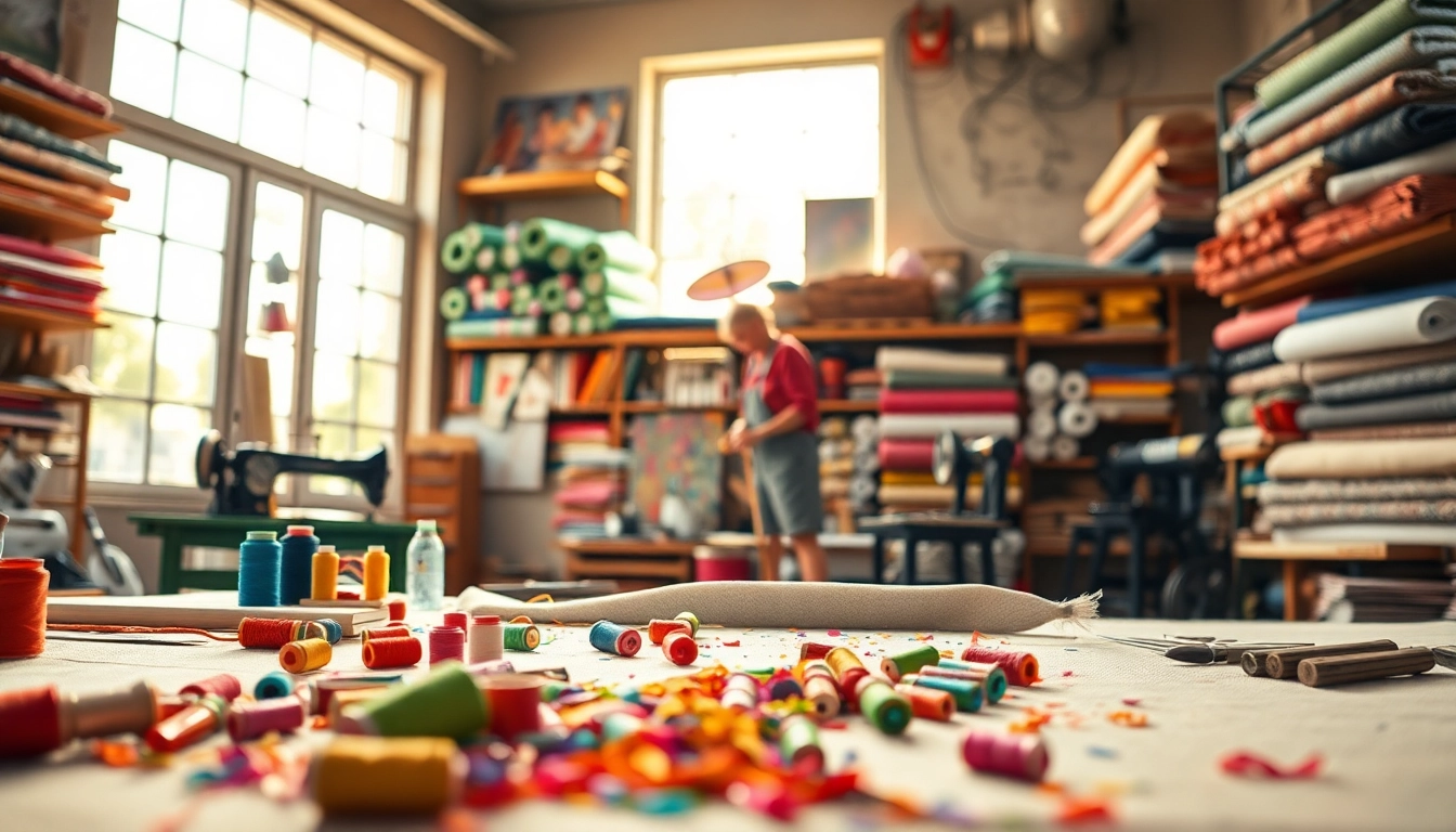 Ambachtelijk werken met canvas in een kleurrijke, inspirerende workshop setting.