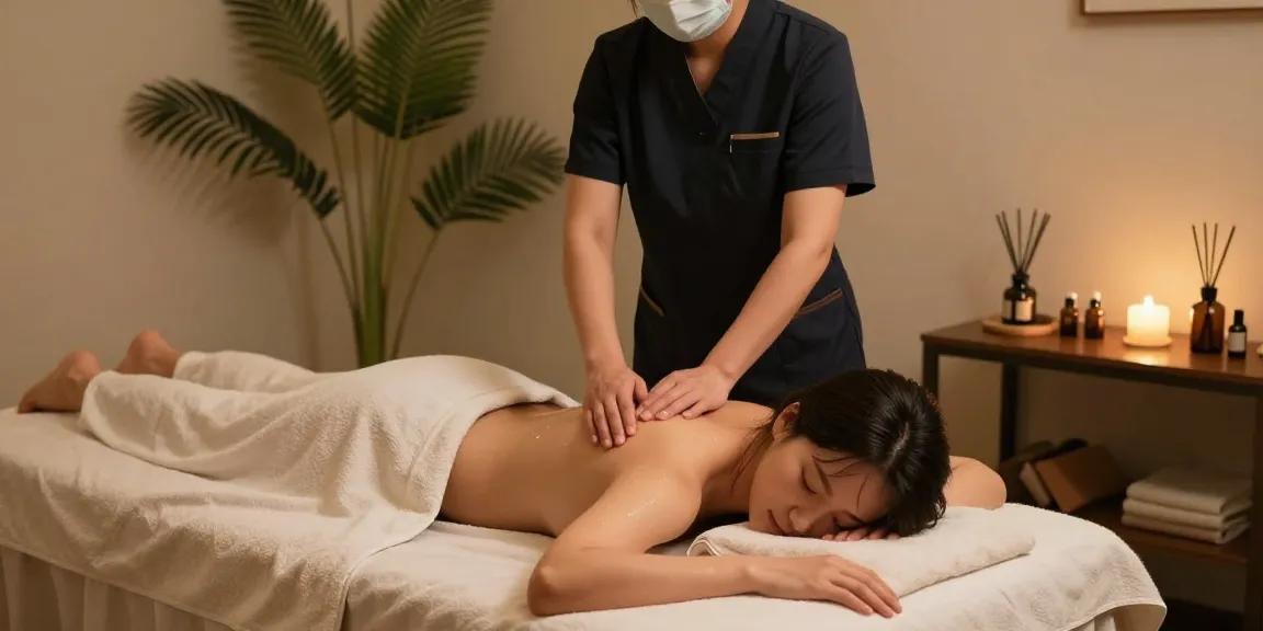 강남마사지 세션에서 편안한 클라이언트를 치료하는 전문가의 모습