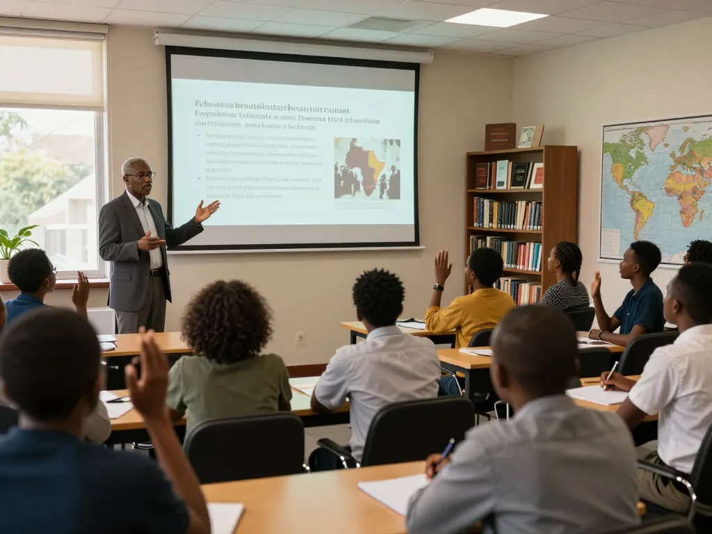 Professor PLO Lumumba explains Pan-Africanism to an engaged audience, highlighting Africa's future.