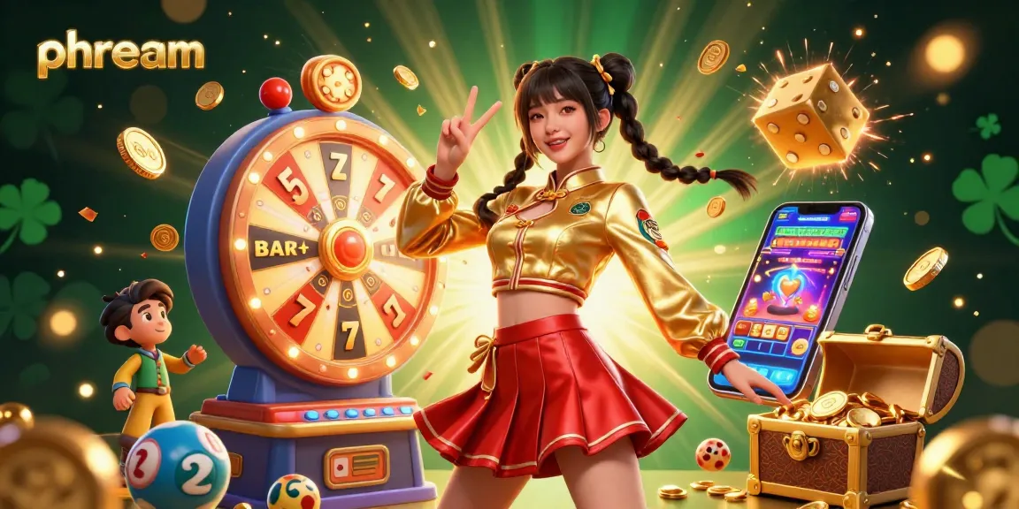 Experience thrilling gameplay with PHDream's vibrant slot machine, 3D characters, and prizes.