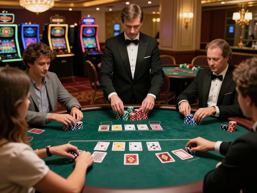 Players strategizing at an upscale poker table, showcasing the thrill of 88i betting.