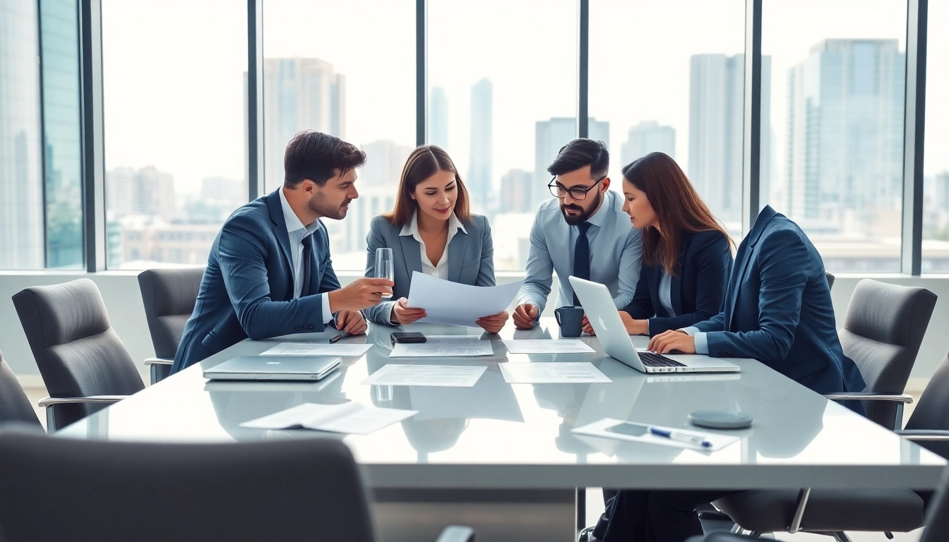 Engaging team collaboration in Contract Management with diverse professionals in a modern office.