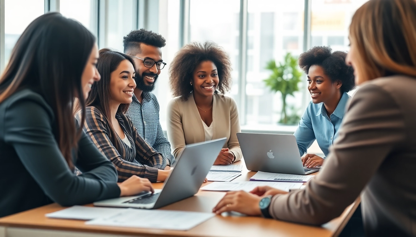 Engaged job seekers receive Job Help from a career coach in a bright and professional setting.