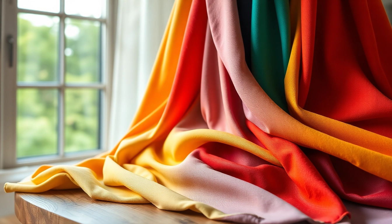 Jersey stoffen in verschillende kleuren en texturen, perfect voor modeontwerpen.