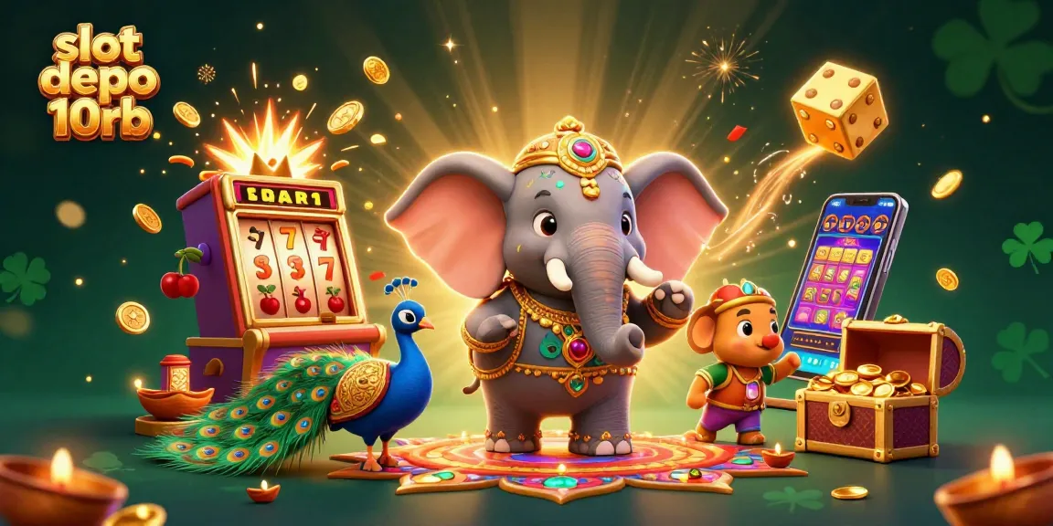 Experience excitement at slot depo 10rb with vibrant 3D casino-themed art highlighting thrilling game elements.