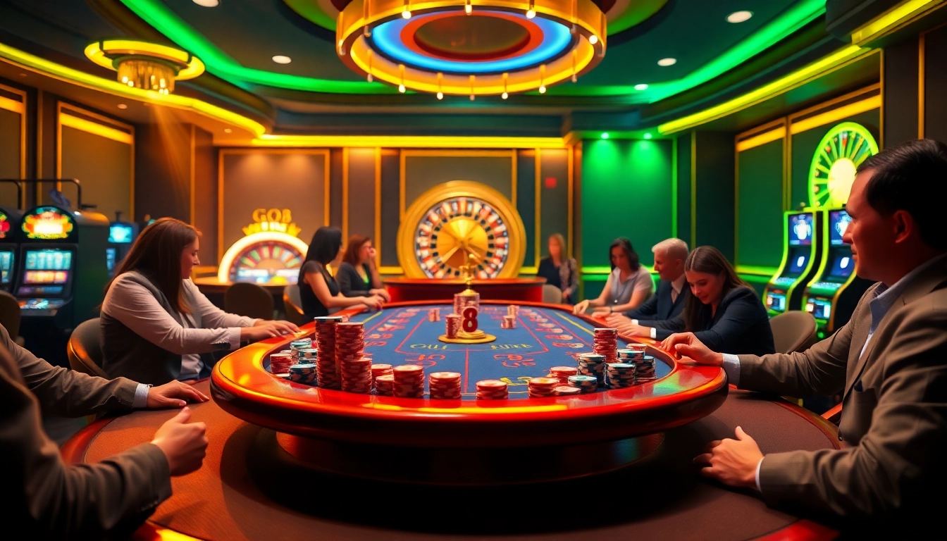 Players enjoying the Go8 poker table games amidst luxury and excitement.