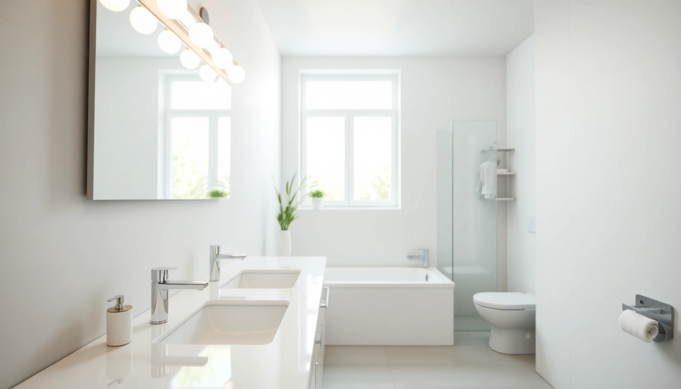 Bathroom installation trafford featuring a modern design with stylish fixtures and ample natural light.