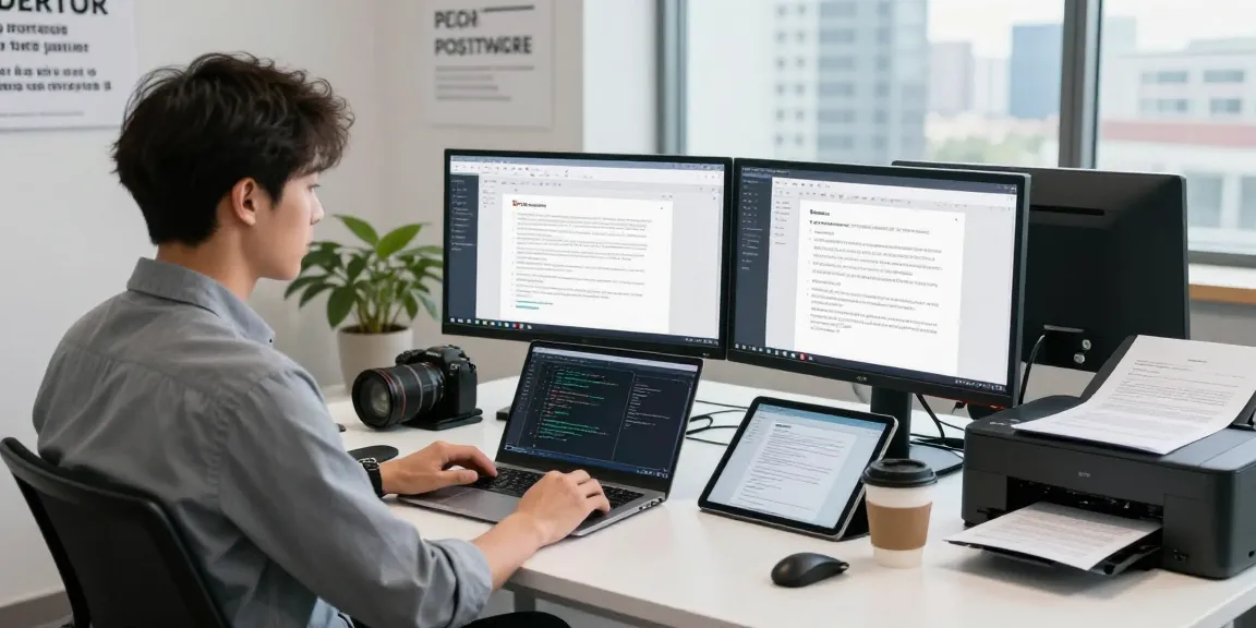 Detect fraud in PDF documents using advanced AI technology in a modern office.