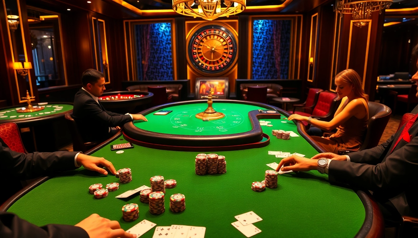 Engage in high-stakes gambling at RR99 vip poker tables filled with chips and cards.