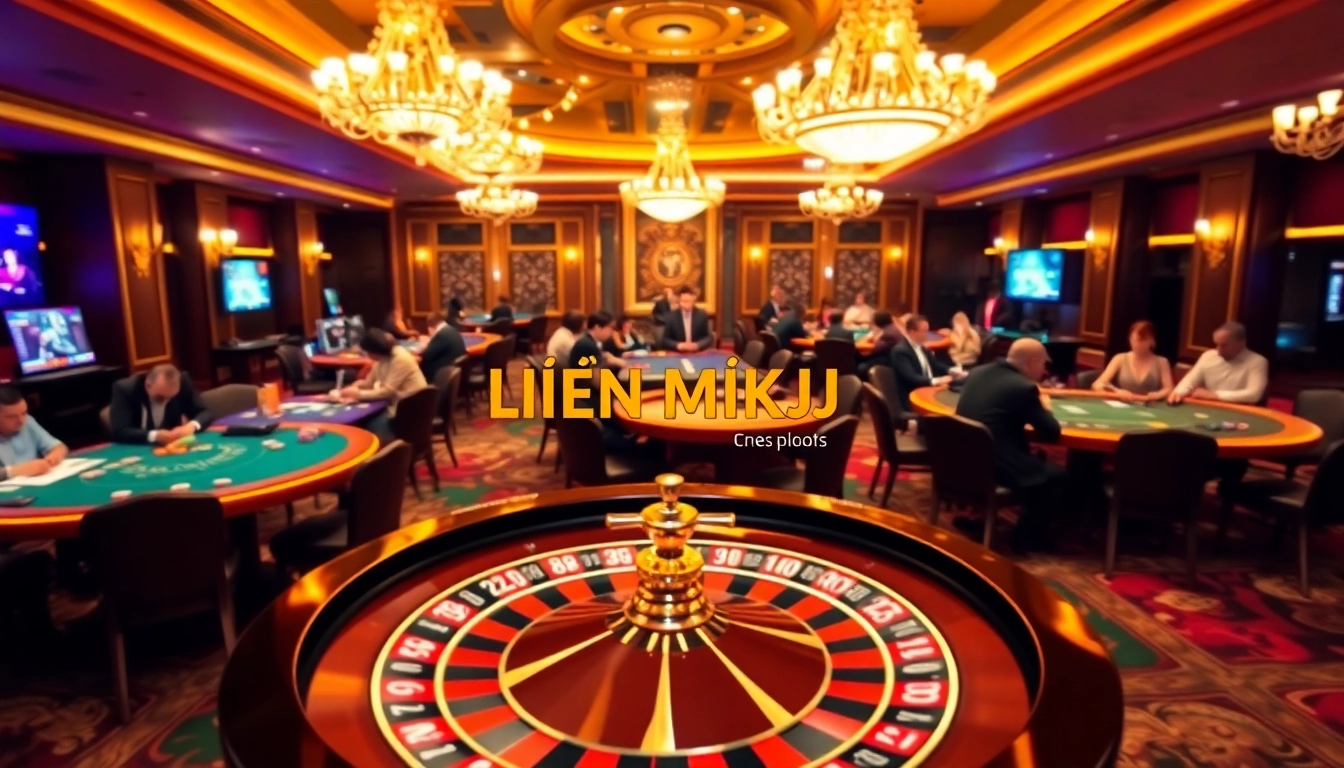 Engaged players at a KJC casino table experience the excitement of gambling.