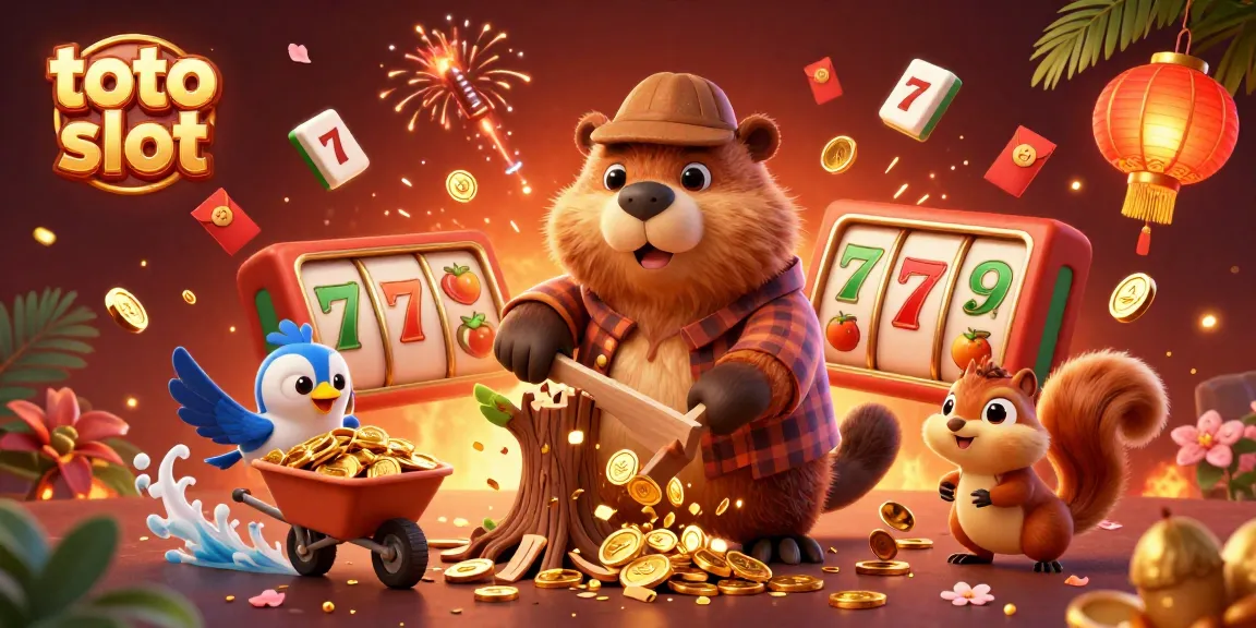 Engage in exciting toto slot gameplay with colorful characters and golden treasures raining down.