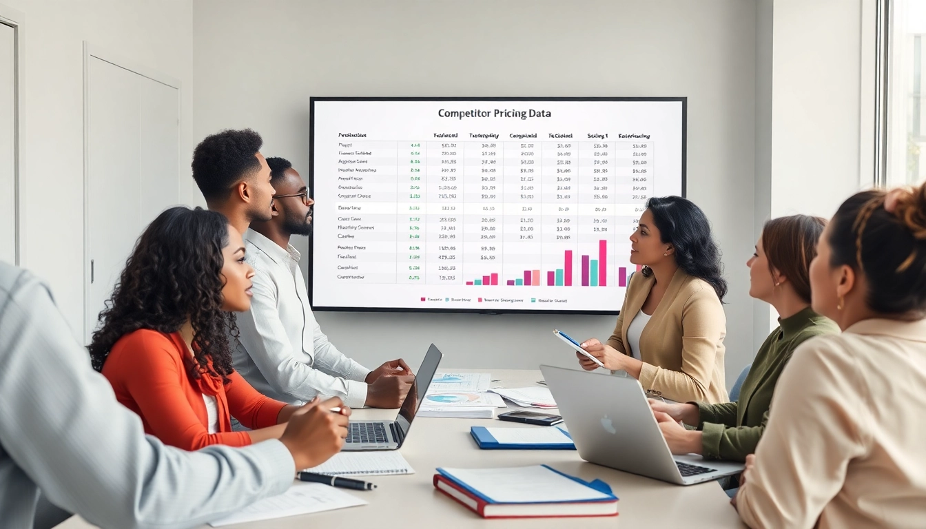 Analyze competitor pricing strategies during a professional business meeting.