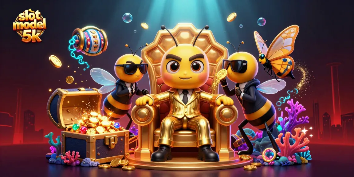 Experience thrilling wins with slot modal 5k illustrated in vibrant casino scene featuring bumblebee mob boss.