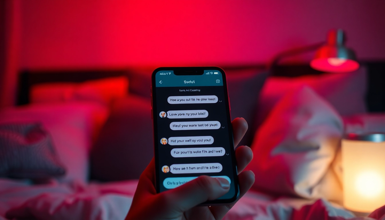 Explore ai sexting with a modern smartphone showcasing flirty AI chatbot chat.