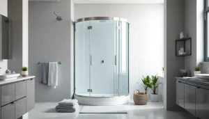 Besonders elegante sonni Duschkabine in einem modernen Badezimmer mit stilvollen Oberflächen.