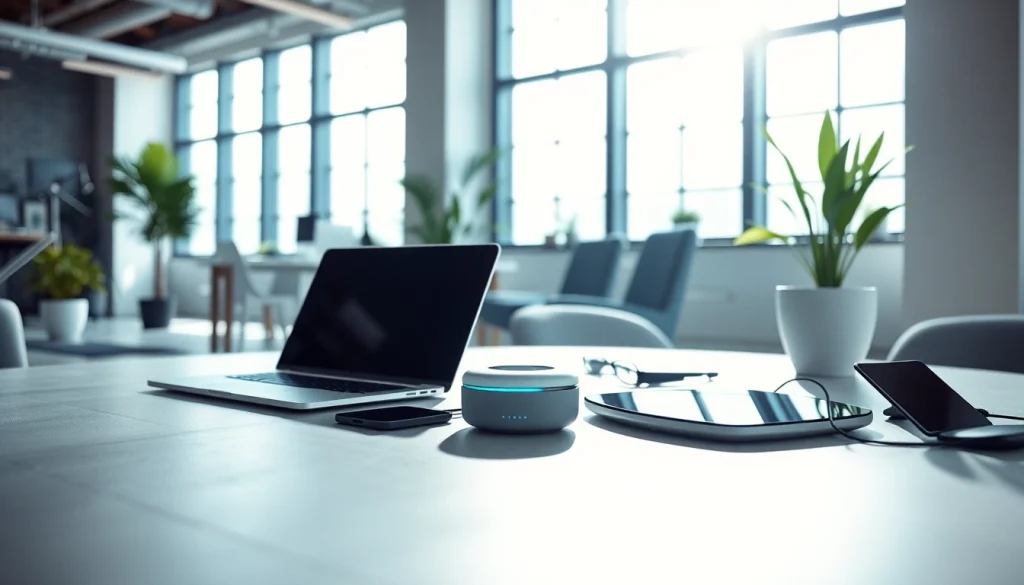 Explore technology tools and devices in a modern workspace designed for innovation.