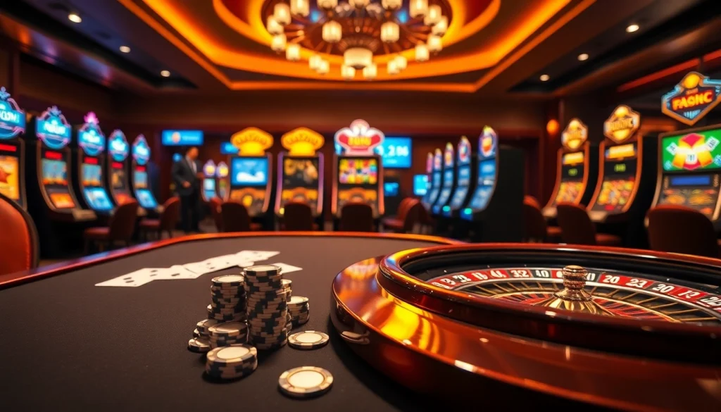 Experience the thrill of online gambling at https://xx88.pizza/ with poker chips and a roulette wheel.